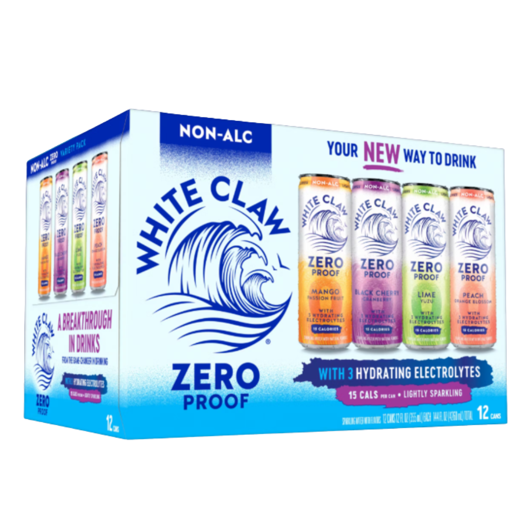 White Claw 0% - Premium Seltzer - Pack Variété (4 pack)