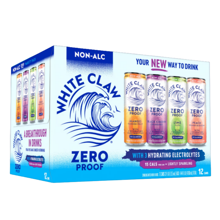White Claw 0% - Premium Seltzer - Pack Variété (4 pack)