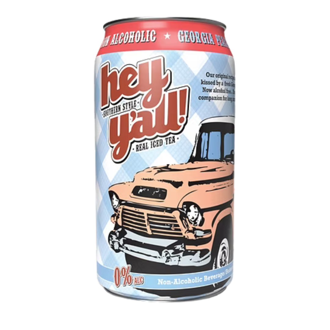 Hey Y'all Natural Georgia Peach Iced Tea - Upside Drinks - Free