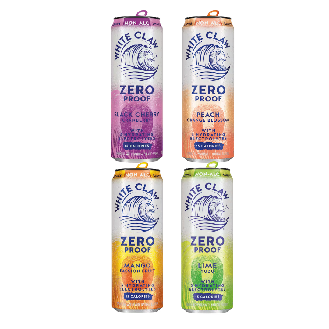 White Claw 0% - Premium Seltzer - Pack Variété (4 pack)
