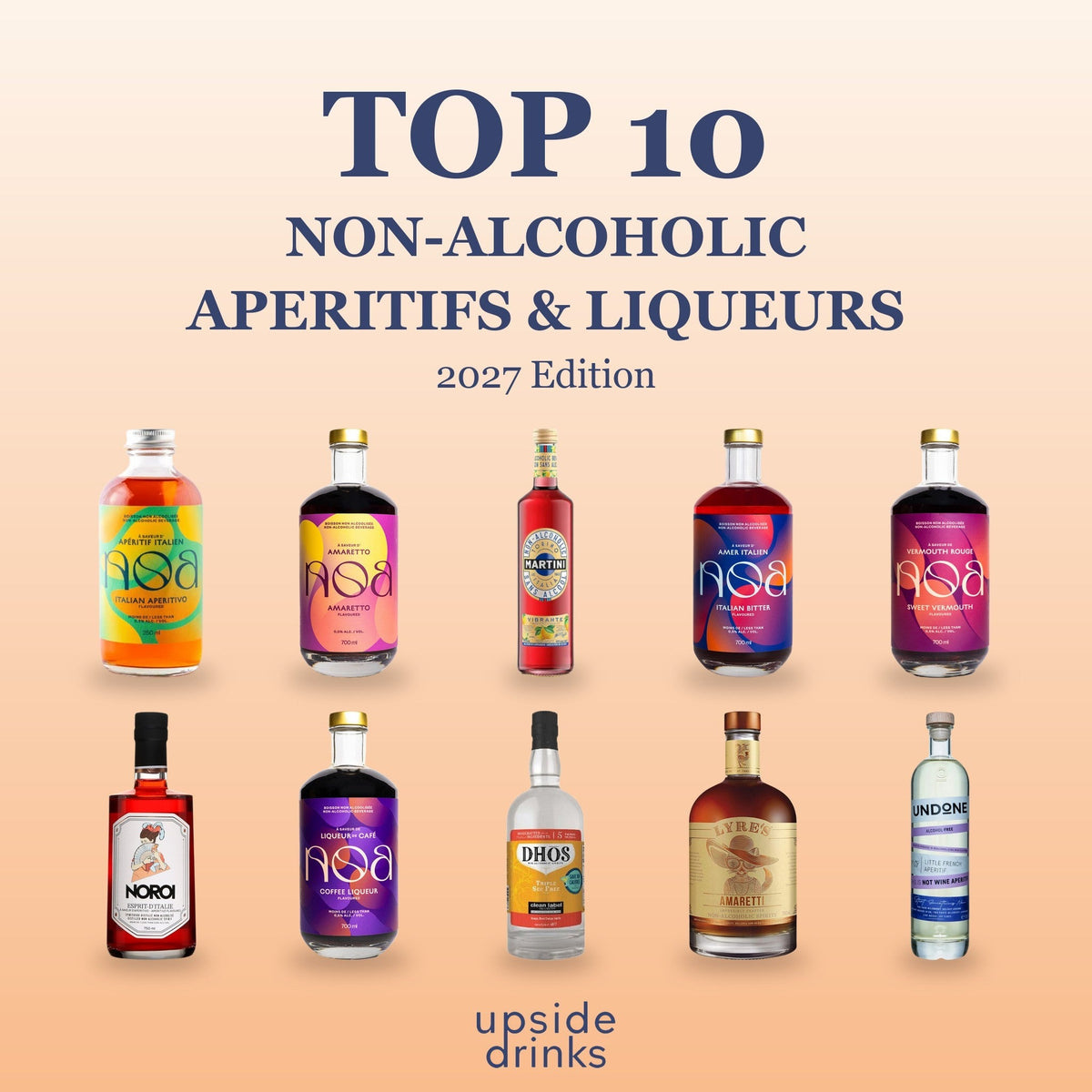 Top 10 non-alcoholic aperitifs and liqueurs of 2027 at Upside Drinks
