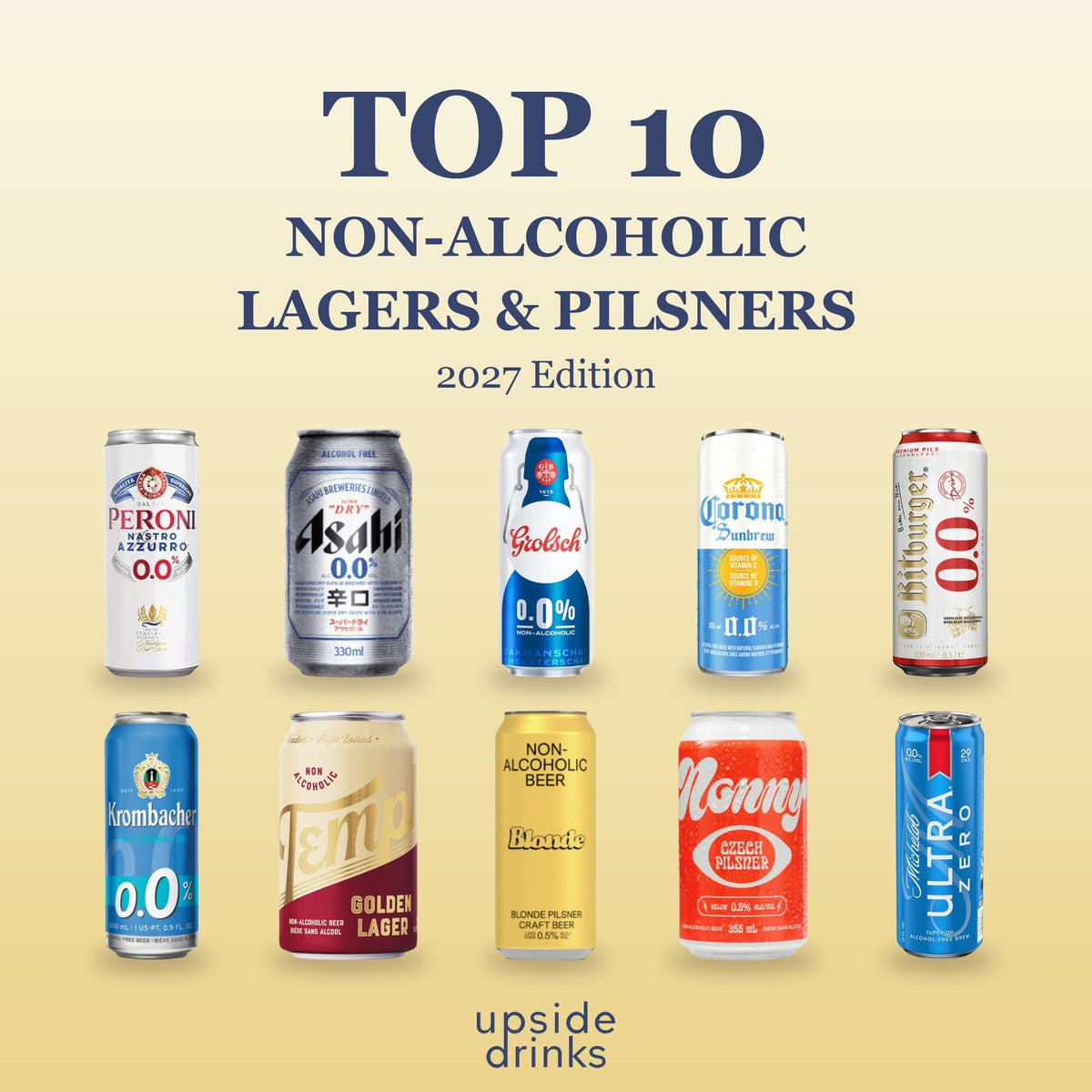 Top 10 non-alcoholic lagers and pilsners of 2027 at Upside Drinks