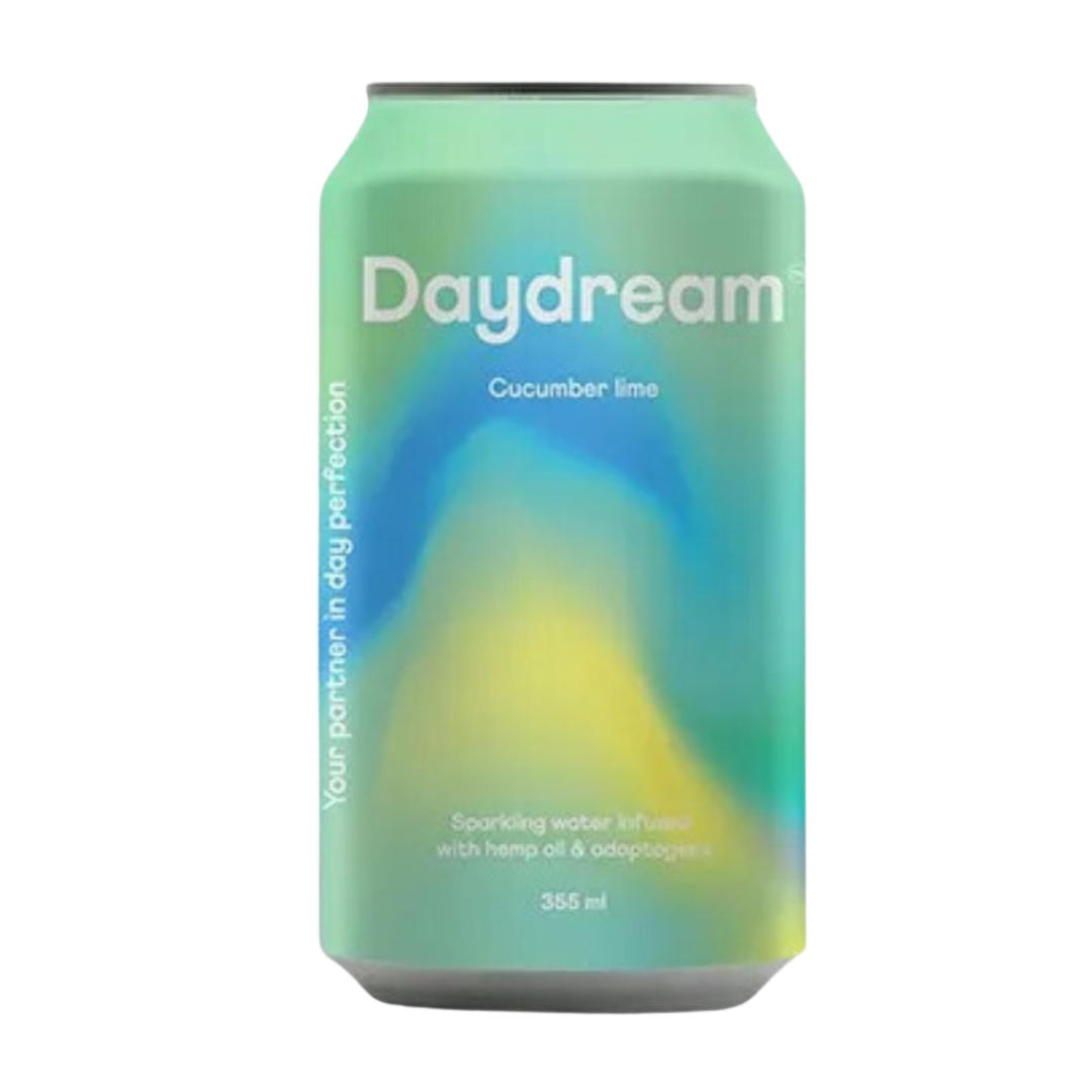 Daydream - Eau pétillante infusée de concombre, lime, chanvre et adaptogène - Paquet de 12