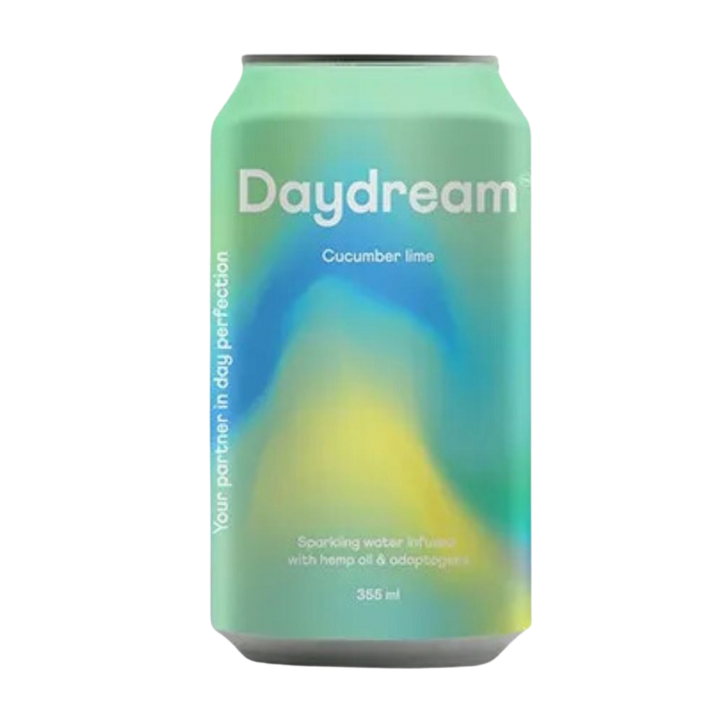 Daydream - Eau pétillante infusée de concombre, lime, chanvre et adaptogène - Paquet de 12