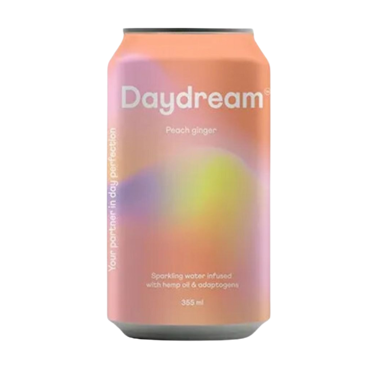 Daydream - Eau Pétillante Pêche Gingembre infusée au Chanvre et Adaptogènes