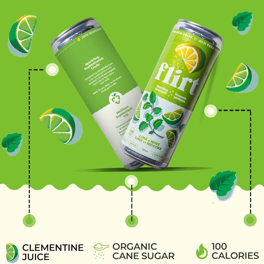 Flirt - Limonade pétillante à la lime et à la menthe