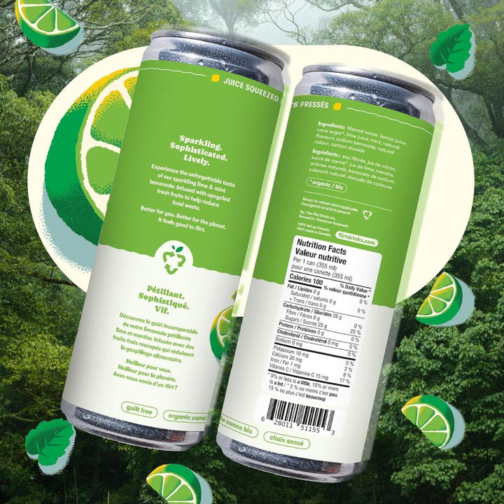 Flirt - Limonade pétillante à la lime et à la menthe