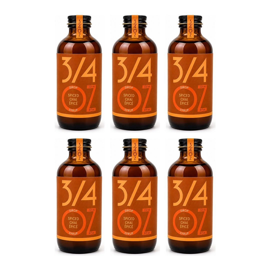 3/4 OZ - Chai Spiced Latte Syrup, 6 bottles