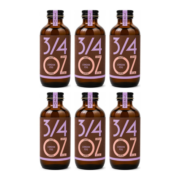 3/4 OZ - London Fog Vanilla Earl Grey Syrup, 6 bottles