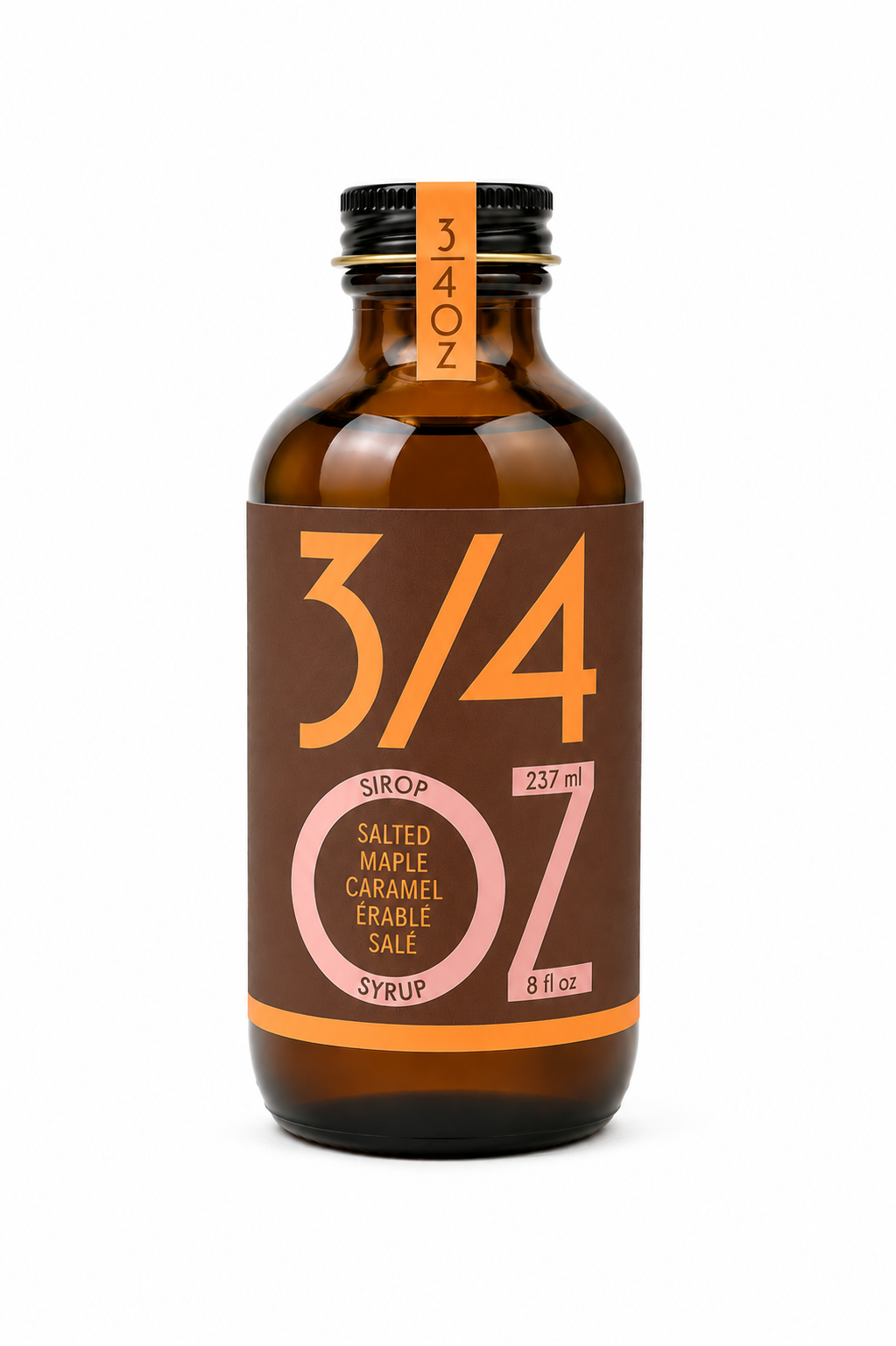 3/4 OZ - Salted Maple Caramel Syrup bottle, 2026 rebrand