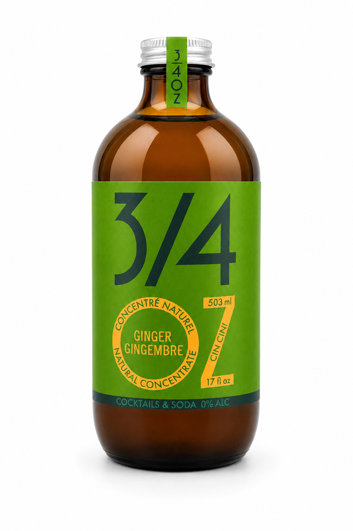 3/4 OZ - Ginger Ale Concentrate bottle, 2026 rebrand