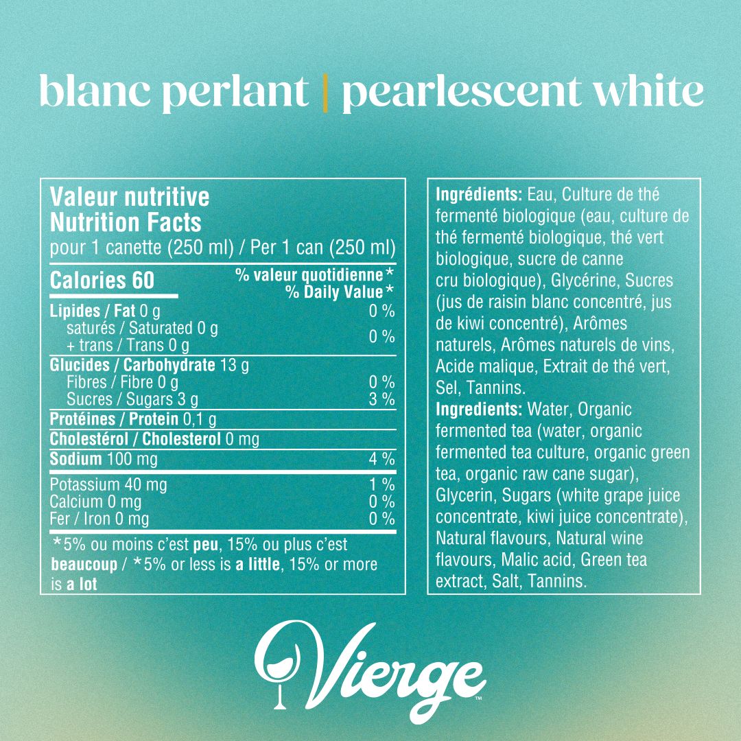 Vierge - Vierge Blanc Perlant - Alternative au Vin