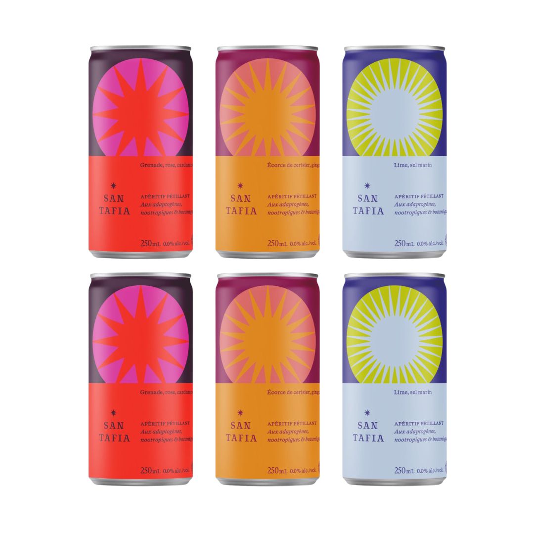 San Tafia – Pack Variété (6 canettes) - Adaptogènes, Nootropiques, Botaniques