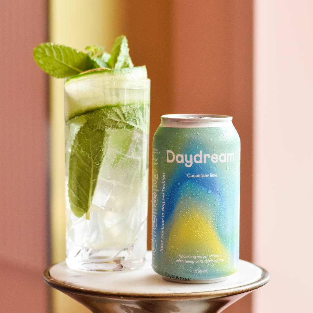 Daydream - Eau Pétillante Concombre Lime infusée au Chanvre et Adaptogènes