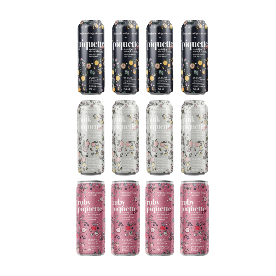Benjamin Bridge Non-Alcoholic Piquette Zero Single-Serve Variety Benjamin Bridge Non-Alcoholic Piquette Zero Single-Serve Variety