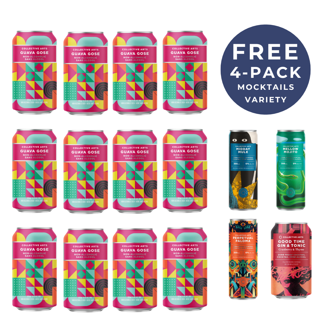 Collective Arts - Guava Gose 12 Pack + FREE 4-Pack Mocktails - UpsideDrinks