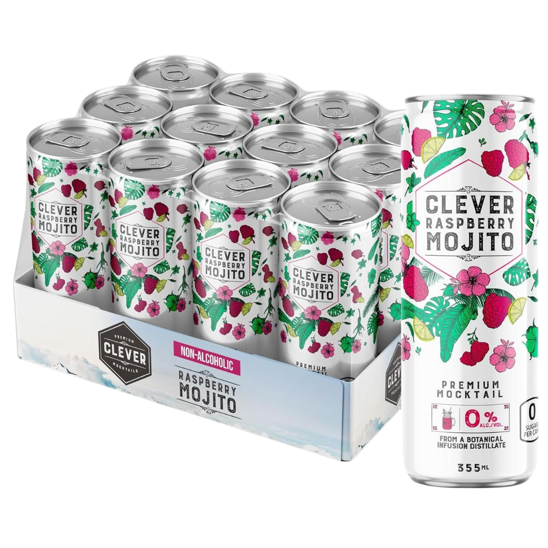 Clever Mocktail Non-Alcoholic No Sugar Raspberry Mojito - Upside