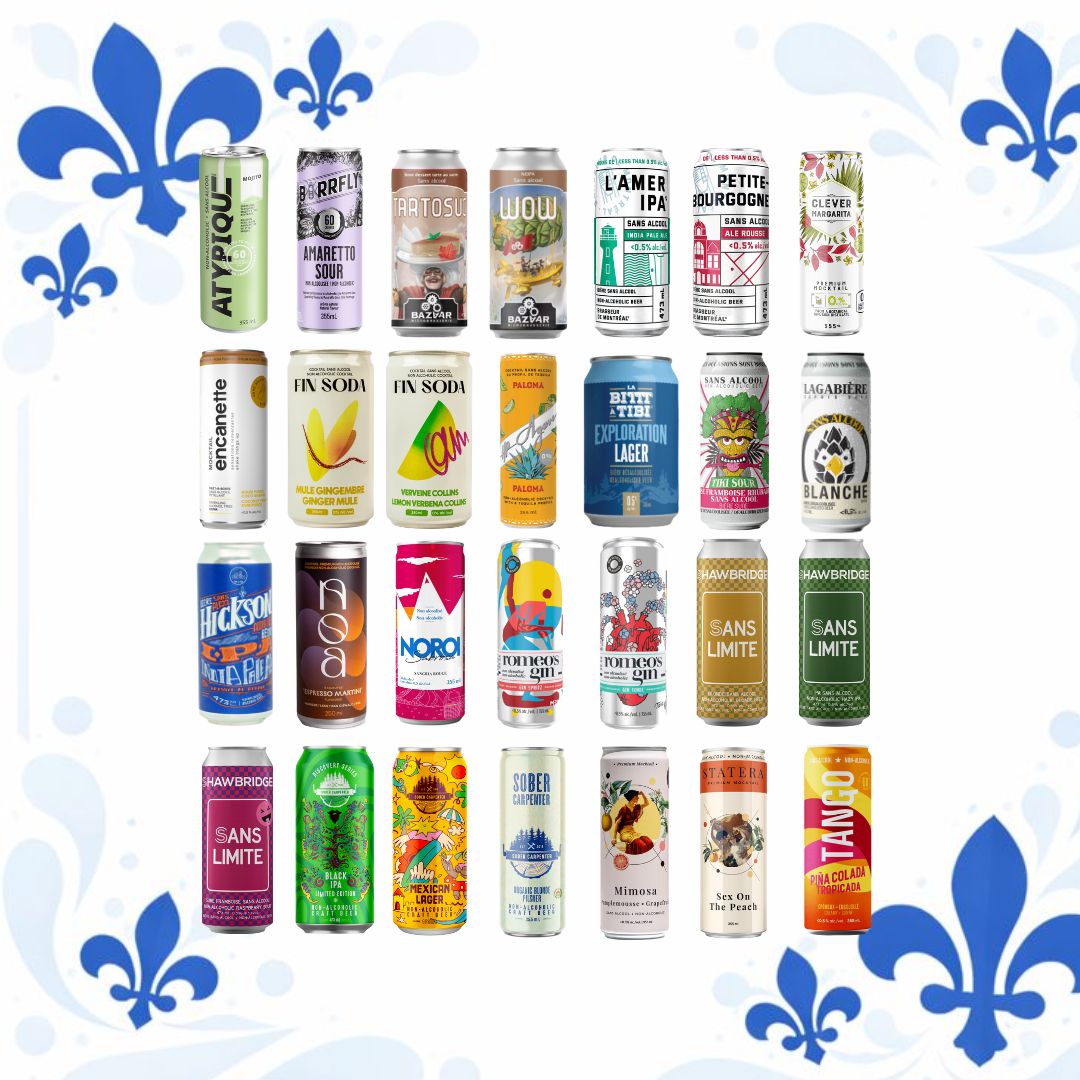 Février Sans Alcool - Mix Sans Alcool 14 Bières & 14 Mocktails (Fait au Québec) 