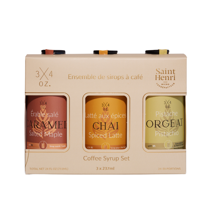 3/4 OZ - Ensemble de sirop de café