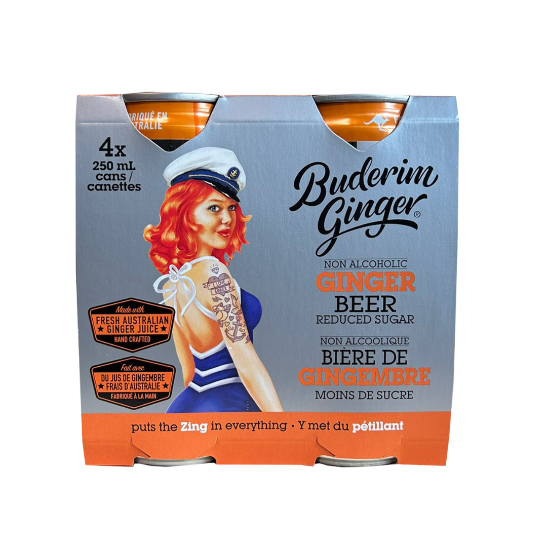 Buderim - Bière au gingembre à teneur réduite en sucre (4 pack)