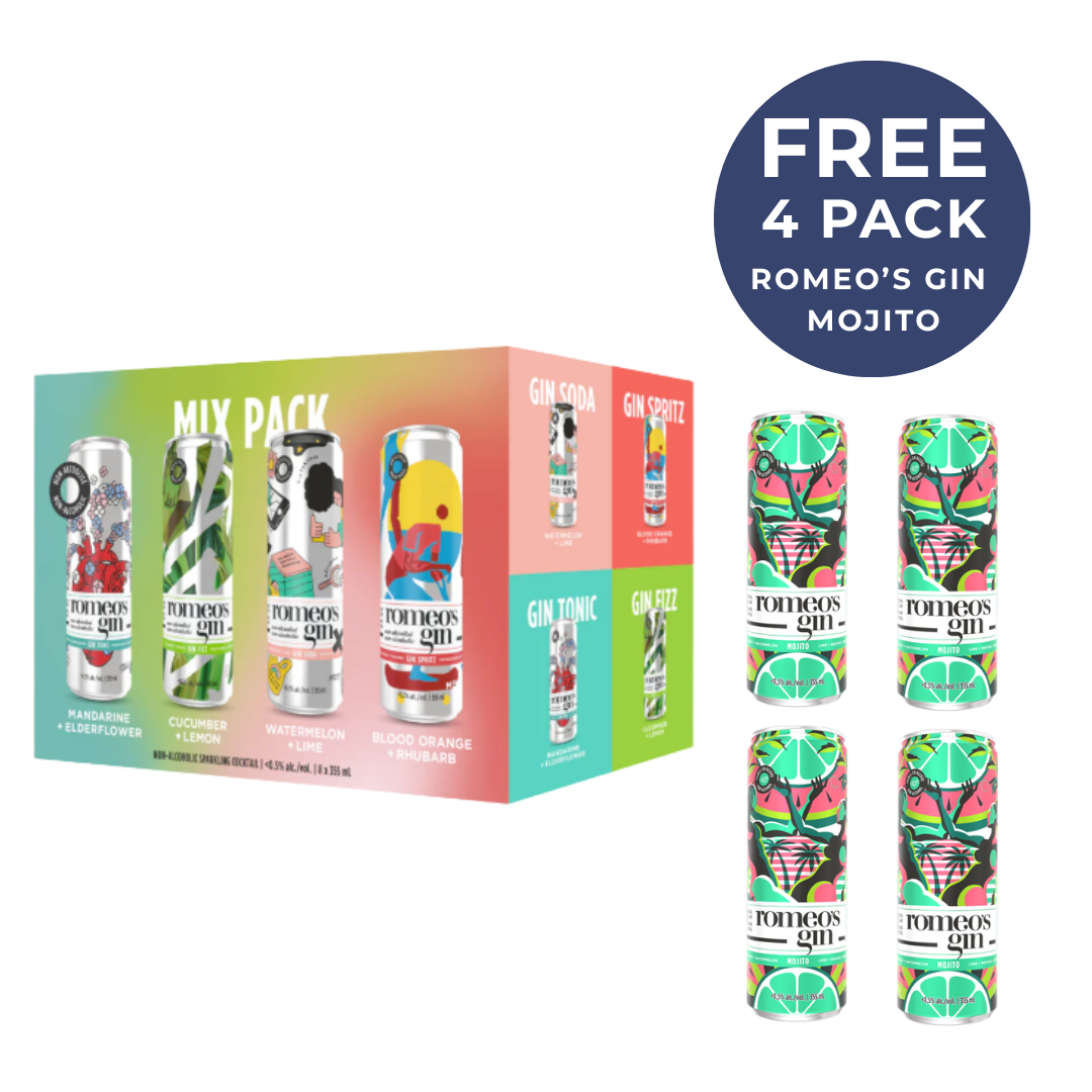 Romeo's Gin Mix Pack (8-Pack)  + 4 MOJITO GRATUITS