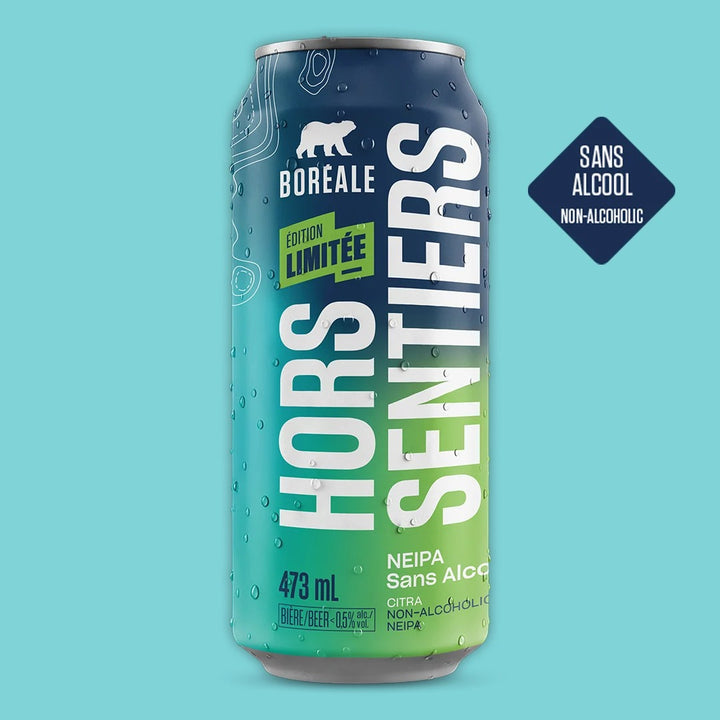 Boréale Hors Sentiers NEIPA sans alcool, canette de 473 mL, édition limitée
