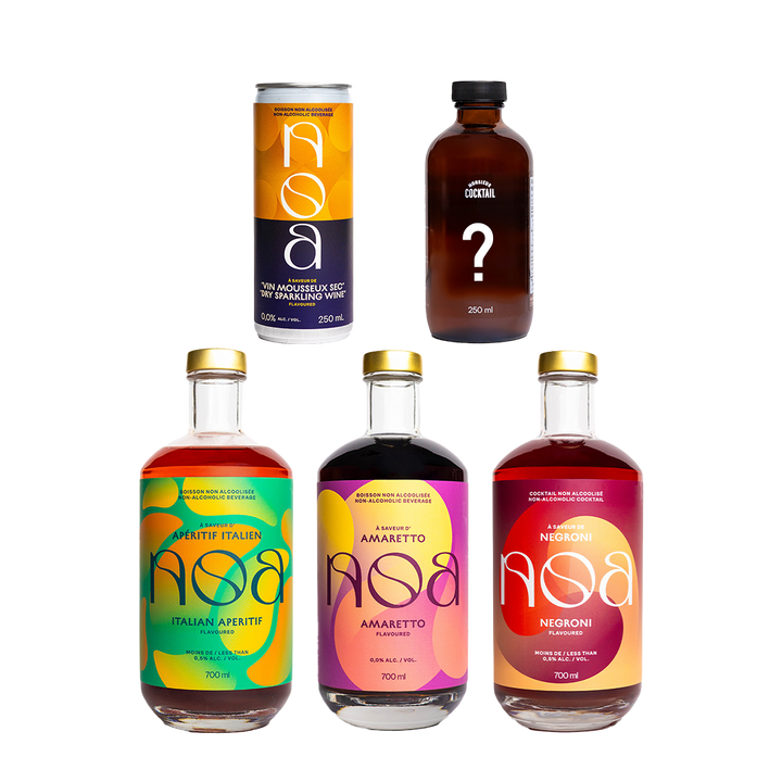 NOA x Monsieur Cocktail Dragon Kit: Amaretto, Italian Aperitif, Negroni, Dry Sparkling Wine and a mystery syrup