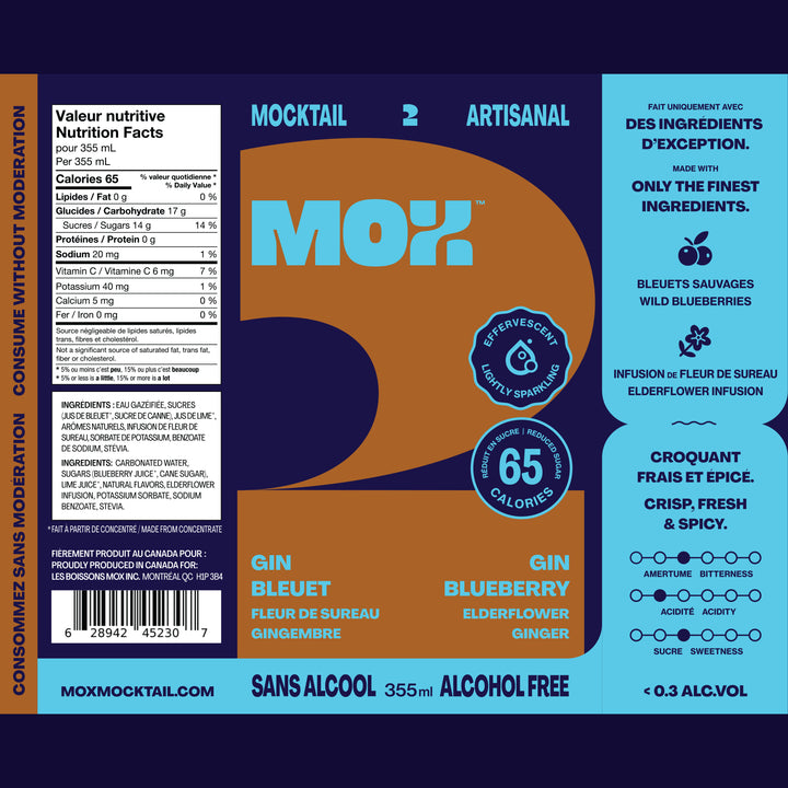 Mox Mocktails - Mox 2 - Gin Blueberry