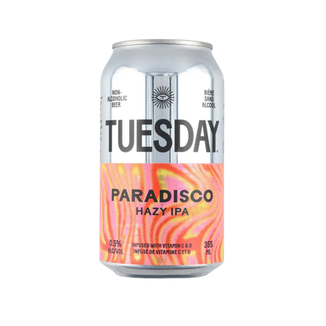 Tuesday Brewing - Paradisco Hazy IPA, non-alcoholic beer